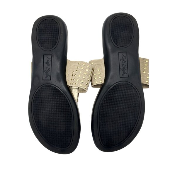 Soft Style Hush Puppies Womens 9.5 Gold Studded Slip-On Adjustable Strap - Picture 9 of 13